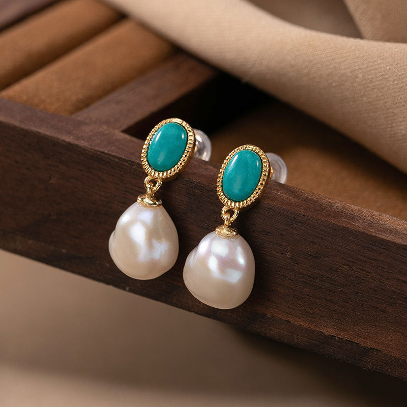 Sterling Silver Natural Pearl Earrings - Dazpy