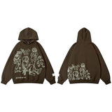 Sudadera con capucha de estilo callejero de anime Harajuku