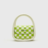 Vintage Leather Checkerboard Crossbody Bag