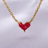 Women's Gold Plated Sterling Silver Splicing Heart Necklace - Dazpy