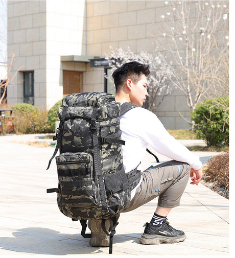 Men's Large Capacity 70L Oxford Cloth Luggage Shiralee Outdoor Travel Backpack - Dazpy