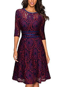 Women's Lace-Panel A-Line Dress