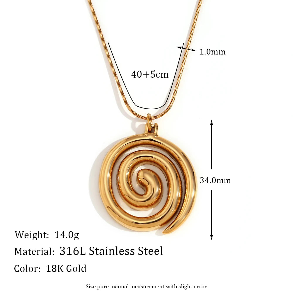 Halskette mit Schlangenketten-Anhänger „Vortex Spiral“ aus 18 Karat Gold