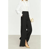 Winter Casual High-Slit Wide Leg Trousers for Women