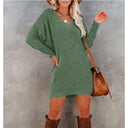 Cotton Long-Sleeve A-Line Mini Dress