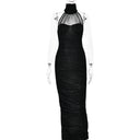 Women's Backless Sleeveless Foil-Finish Midi Dress