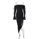Women's Rolled-Detail Long-Sleeve Split Dress