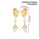 Korean Fashion Irregular Petal Flower Drop Earrings