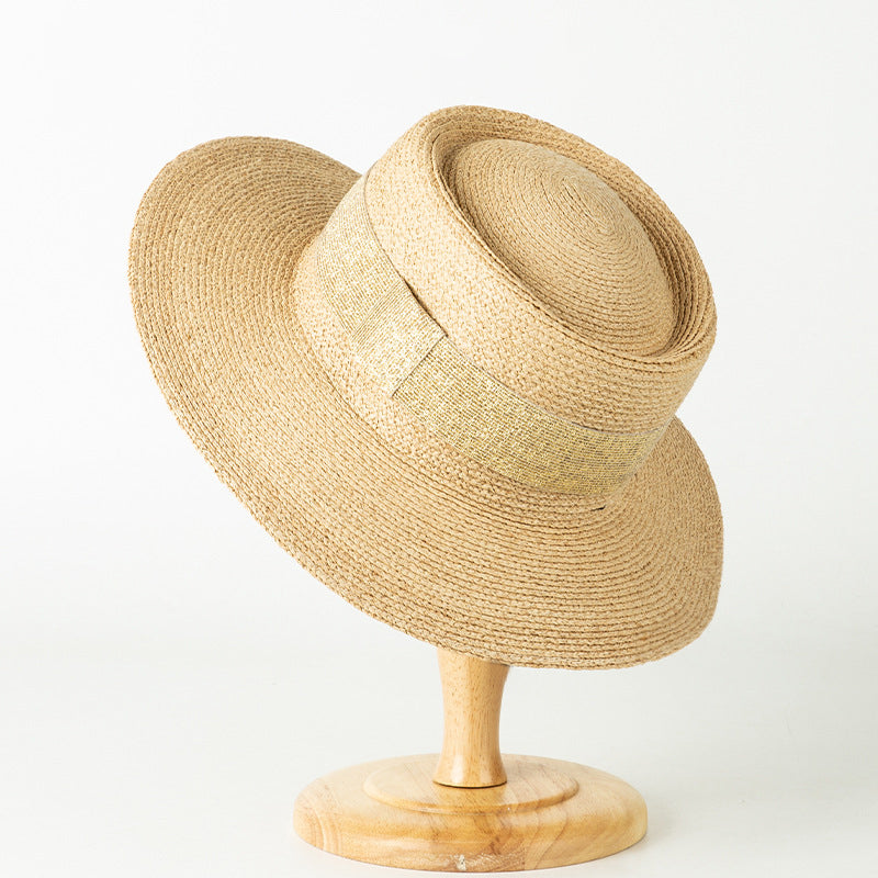 Sombrero de paja plegable elegante para mujer