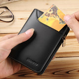 Leather men's short wallet - Dazpy