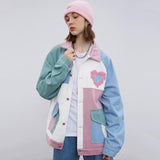 Chaqueta con corazón de patchwork de hip hop