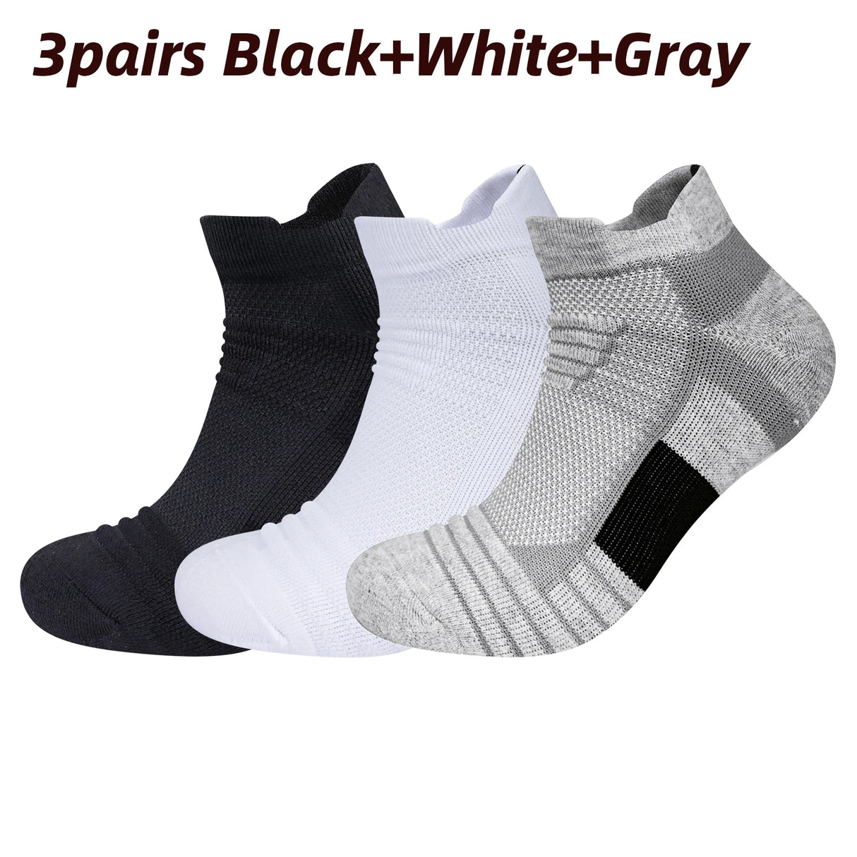 3 Pairs Cushioned Mesh Sports Socks