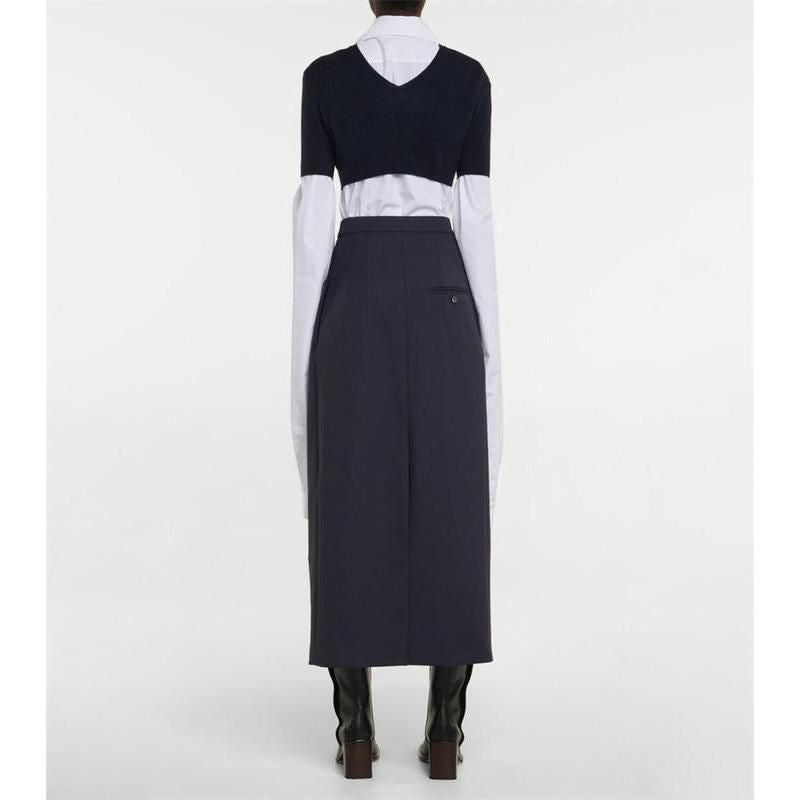 High-Waisted Vintage Pleated Midi Skirt for Women