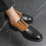 Mocasines formales de cuero estilo brogue de lujo para hombre