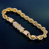 6mm Trendy Simple Gold Twist Chain Bracelet - Dazpy