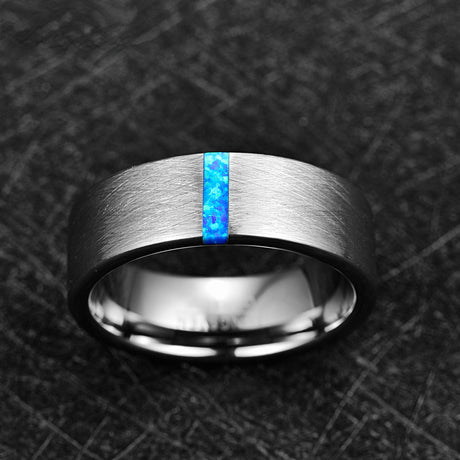 8mm Wide Surface Brushed Men's Tungsten Steel Ring - Dazpy