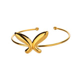 Zartes Schmetterlings-Armband - Trendy goldener Edelstahl-Armreif