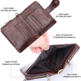 Top layer cowhide buckle zipper bag casual leather bag - Dazpy