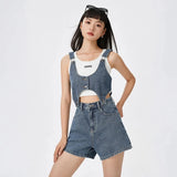 Women's Short Strap Top and Loose Shorts Set