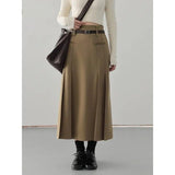 Elegant High Waist Pleated A-Line Skirt