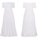 Women's Off-Shoulder Pleated High-Waist Dress