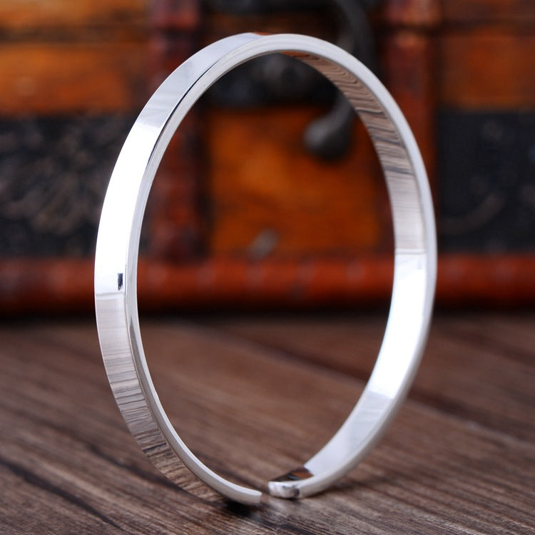 Simple Smooth Lovers Silver Bracelet - Dazpy