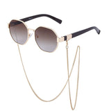 Achteckige Vintage-Sonnenbrille mit Kette