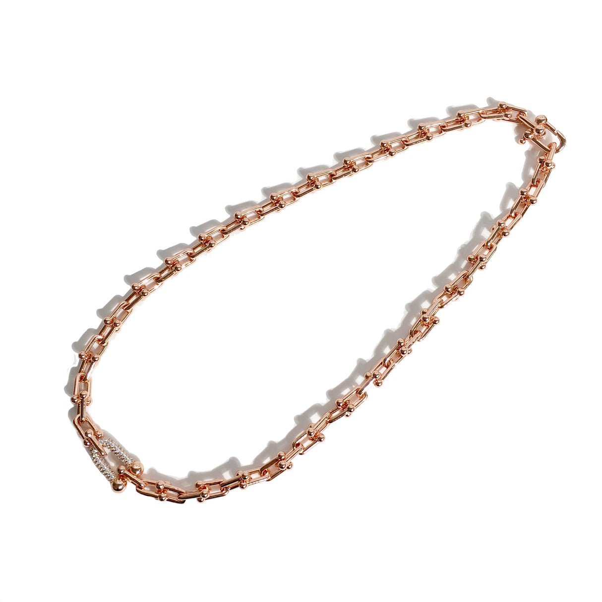 Punk Style Thick Chain U-shaped Bamboo Joint Diamond Bracelet - Dazpy