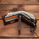 RFID anti-theft brush leather trendy men's wallet - Dazpy