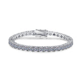 Platinum Silver Plated Moissanite Bracelet Full Row - Dazpy