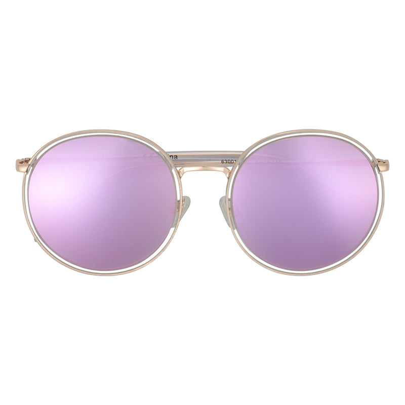 Gafas de sol redondas de metal de gran tamaño para mujer: protección UV400