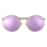 Gafas de sol redondas de metal de gran tamaño para mujer: protección UV400