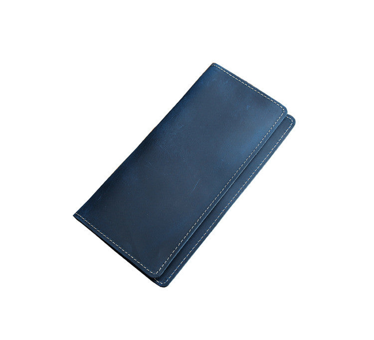 Retro leather wallet long ultra-thin first layer leather wallet - Dazpy