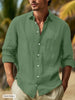 Camisa casual de color sólido de talla grande para hombre