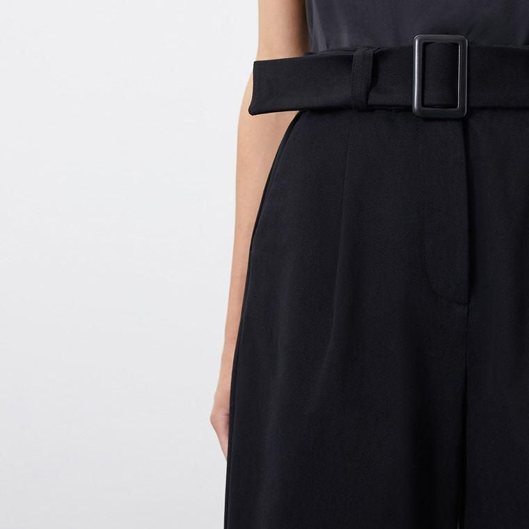 Elegant High-Waisted Black Pleated Shorts for Women