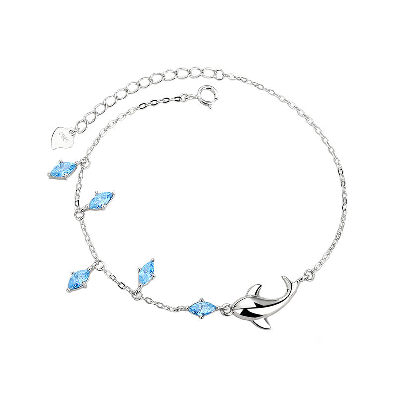 Sterling Silver Dolphin Love Bracelet - Dazpy