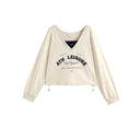 Women’s V-Neck Patchwork Casual Sweatshirt