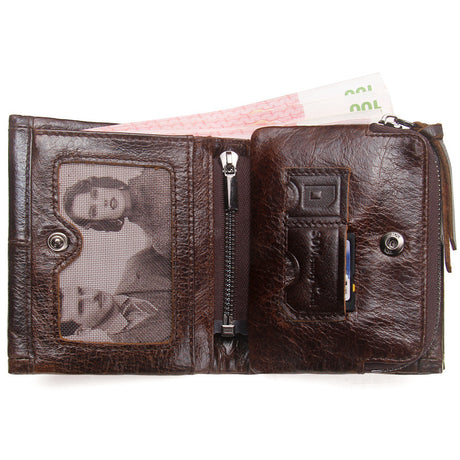 Vintage leather men's wallet - Dazpy