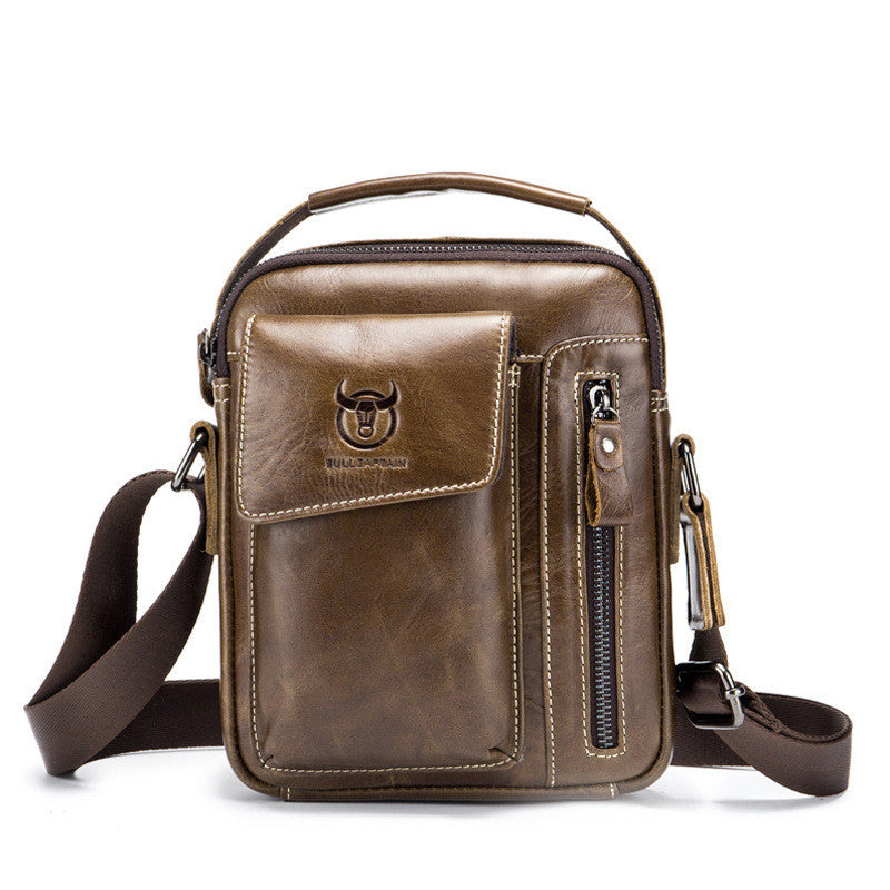 First Layer Cowhide Shoulder Messenger Bag Men - Dazpy