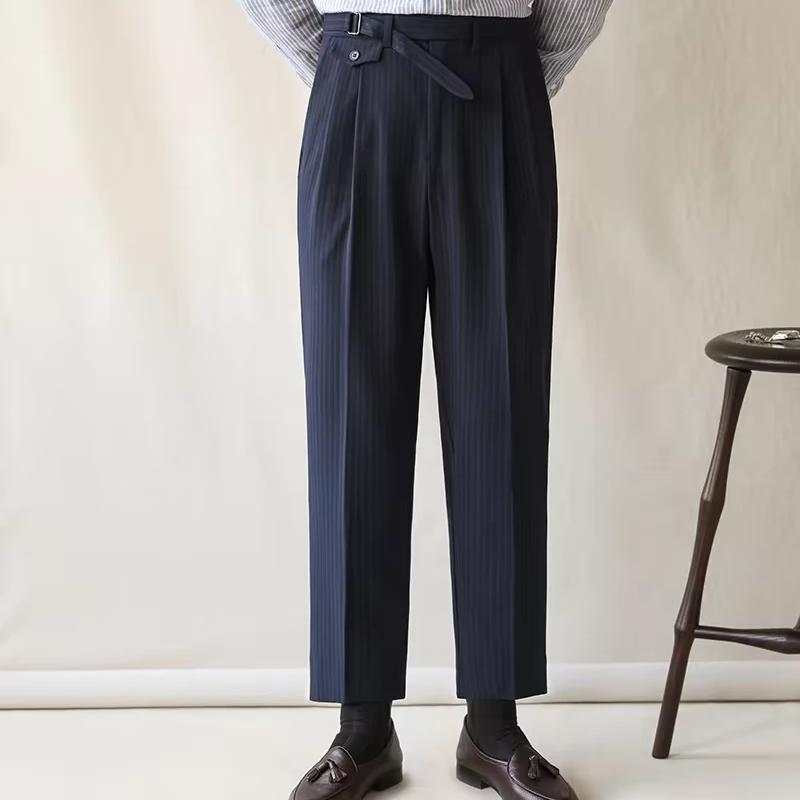 Pantalones casuales de cintura alta de lujo para hombres