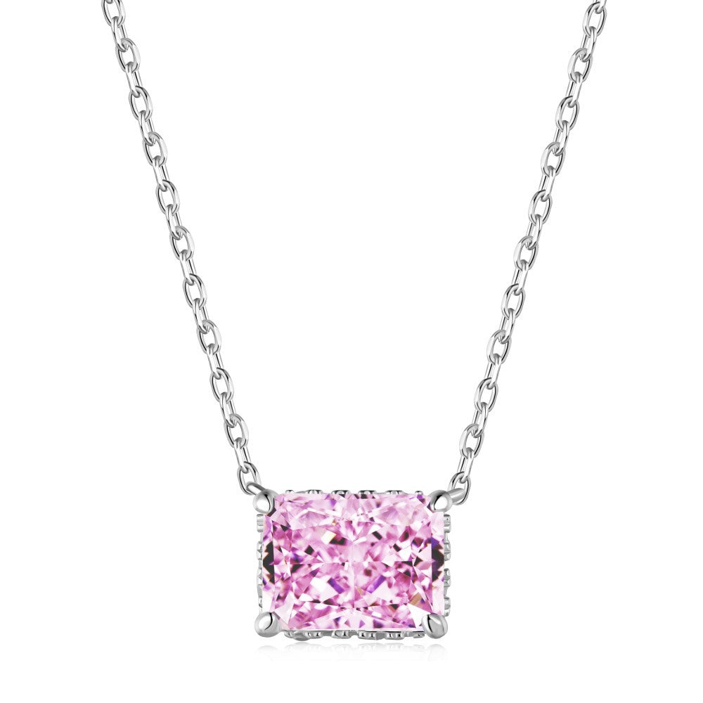 Women's Sterling Silver Zircon Necklace Versatile - Dazpy