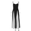 Women's Contrast-Panel High-Waist Strap Dress