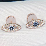 Women's Diamond Inlaid Small Eyes Trendy Earrings Are Simple - Dazpy