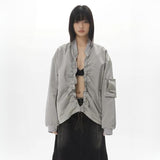 Women's Pleated Zipper Cotton Jacket