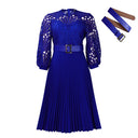 Women's Lace-Detail Pleated Dress