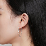 Platinum Plated Delicate Tassel Earrings For Women - Dazpy