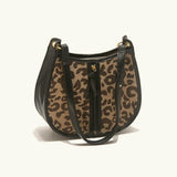 Bolso de hombro tipo sillín de leopardo