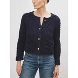 Eleganter O-Ausschnitt-Strick-Cardigan für Damen