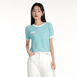 Summer Chic Geometric Knitwear Top