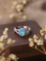 S925 Silver Egg-shaped Opal Ring - Dazpy